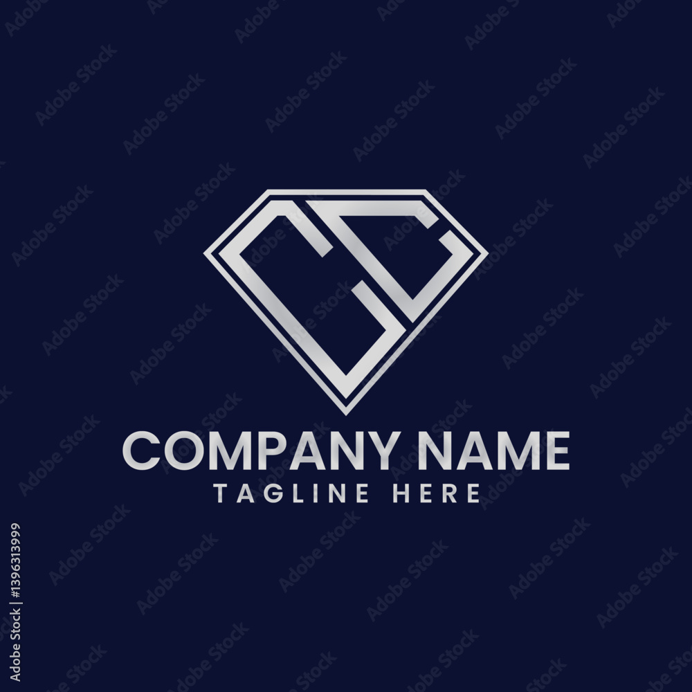 Obraz premium Simple Letter Logo in Diamond Frame