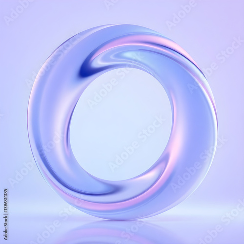 Abstract pastel fluid shape forming a perfect circle on gradient background