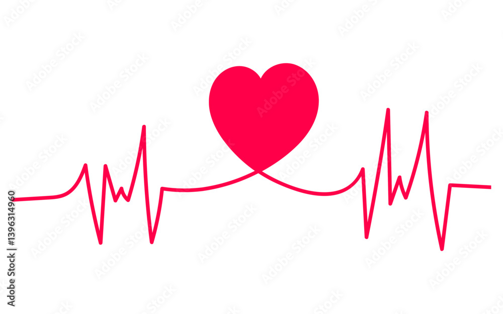 Heart beat one line. Continuous lines heart beats drawing. Wave pulse. Hand draw heartbeat. Design heartbeat for print. Red silhouette cardiogram isolated on white background. Vector illustration eps Heart beat one line. Continuous lines heart beats drawing. Wave pulse. Hand draw heartbeat. Design heartbeat for print. Red silhouette cardiogram isolated on white background. Vector illustration eps