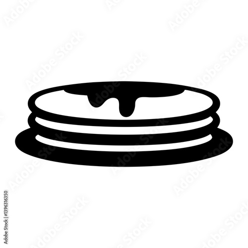 Delicious Stack of Pancakes with Drizzled Syrup Icon Illustration