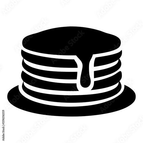 Delicious Stack of Pancakes with Drizzled Syrup Icon Graphic
