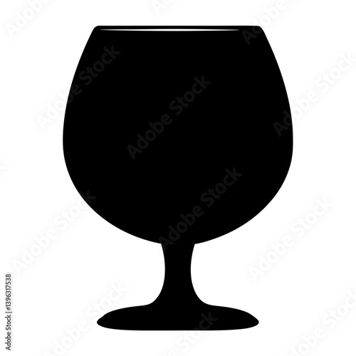 Black silhouette of a stemmed glass for wine or brandy