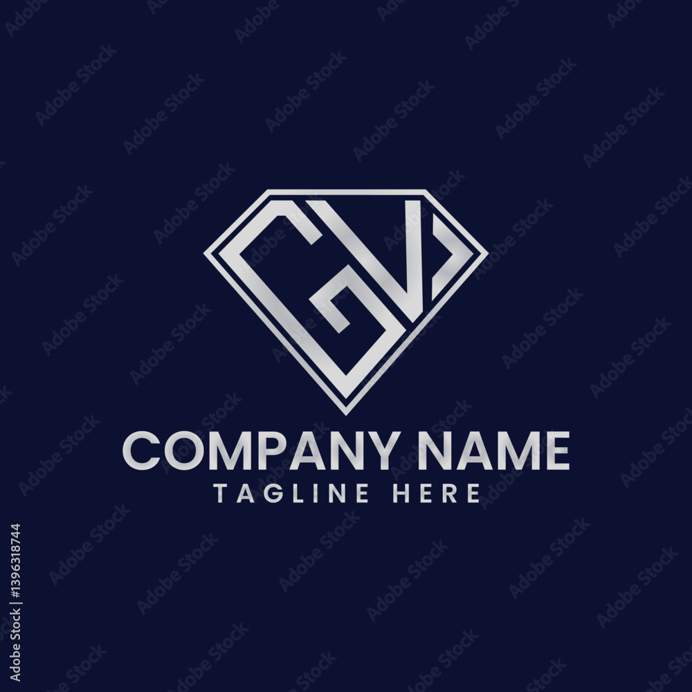 Fototapeta premium Simple Letter Logo in Diamond Frame