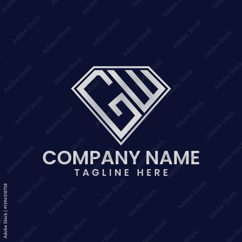 Obraz premium Simple Letter Logo in Diamond Frame