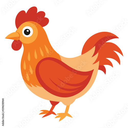 Hen isolated on white background
