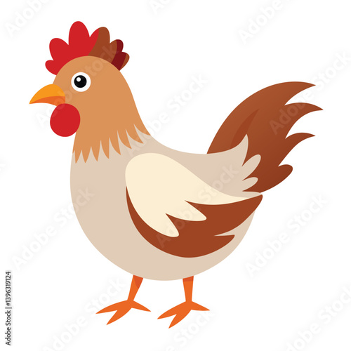 Hen isolated on white background