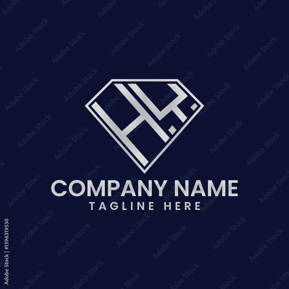 Fototapeta premium Simple Letter Logo in Diamond Frame