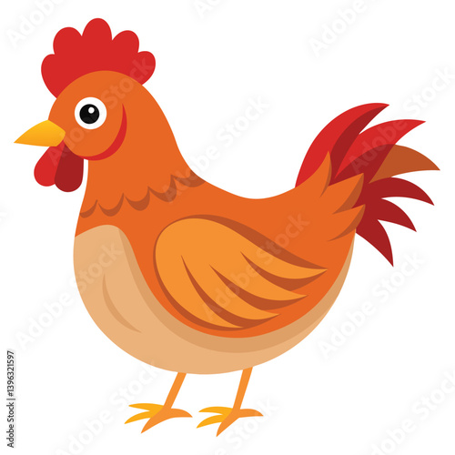 Hen isolated on white background