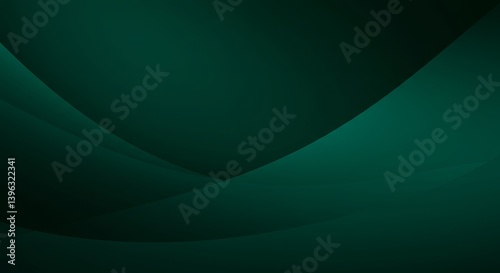 Elegant overlapping dark green curves forming a sleek abstract background design for compositions