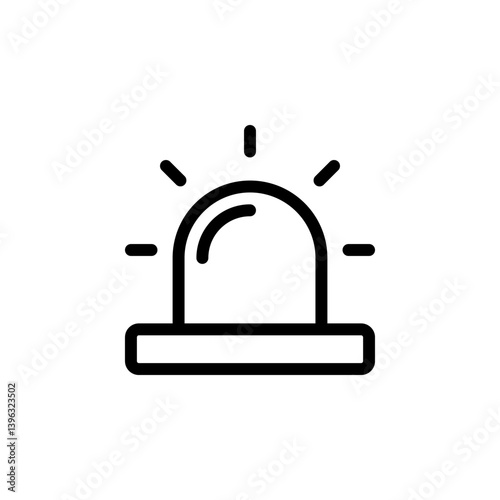 emergency siren icon. Suitable for emergency, safety, security, and warning themes. Clean, minimalist design, isolated on a transparent background