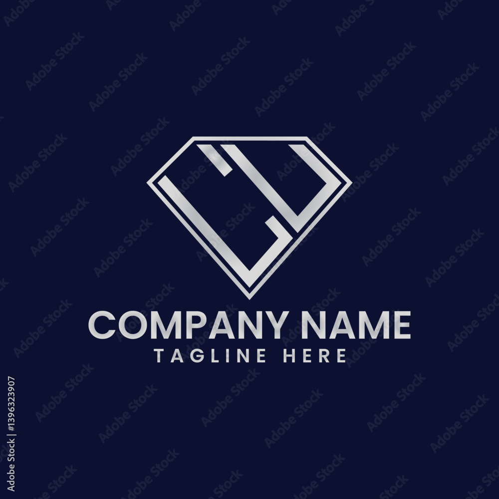 Obraz premium Simple Letter Logo in Diamond Frame