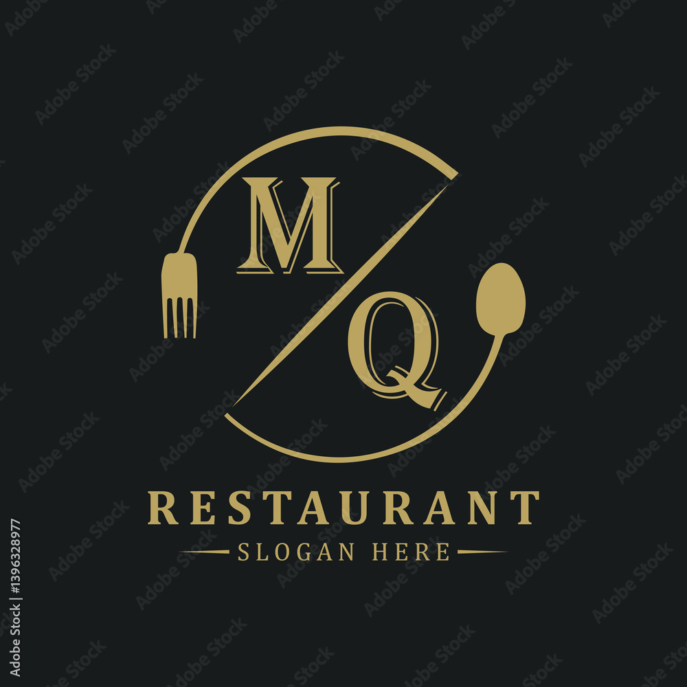 initial monogram logo With restaurant Circle shape logo design. initial monogram logo With restaurant Circle shape logo design.