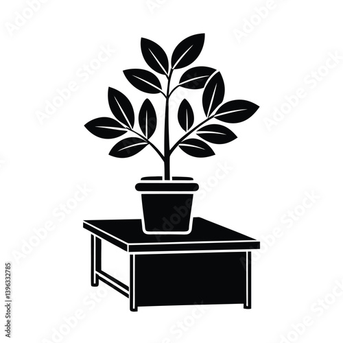 Potted classroom plant drawing for kindergarten indoor nature theme decor