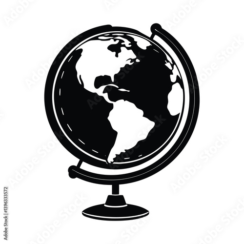Globe illustration for kindergarten geography and early world learning