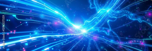 Dynamic Digital Flow: Abstract Technological Light Streams