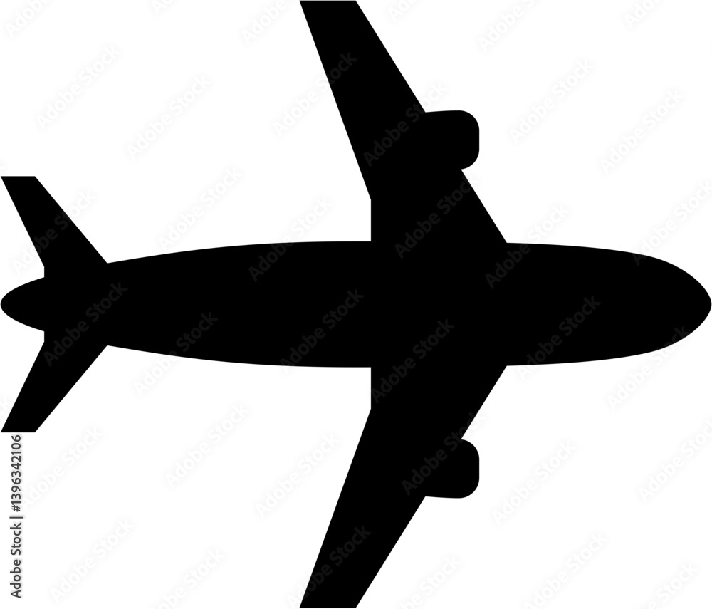 Airplane solid icon. Airplane silhouette graphic