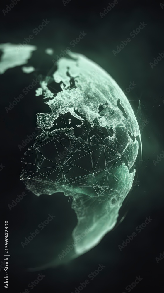 Obraz premium Global Network Green Energy Technology Earth Connections