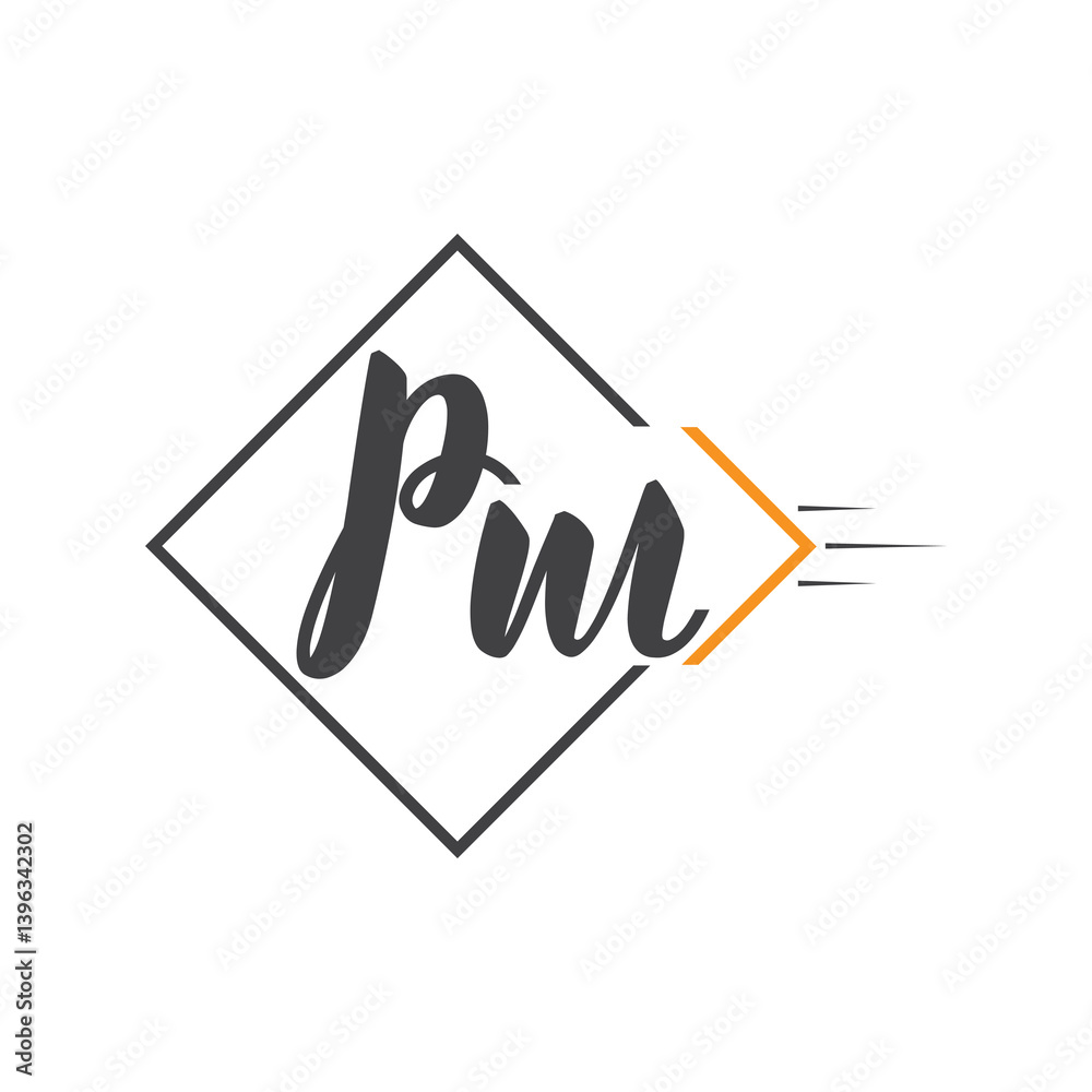 Fototapeta premium initial monogram logo with square style design.