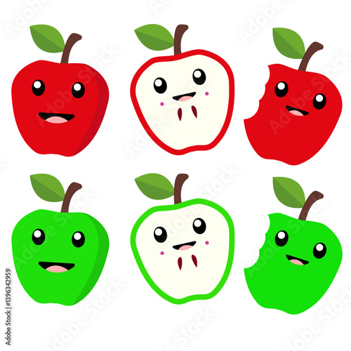 Set cute apples vector illustration
Vector illustration cute apples icons