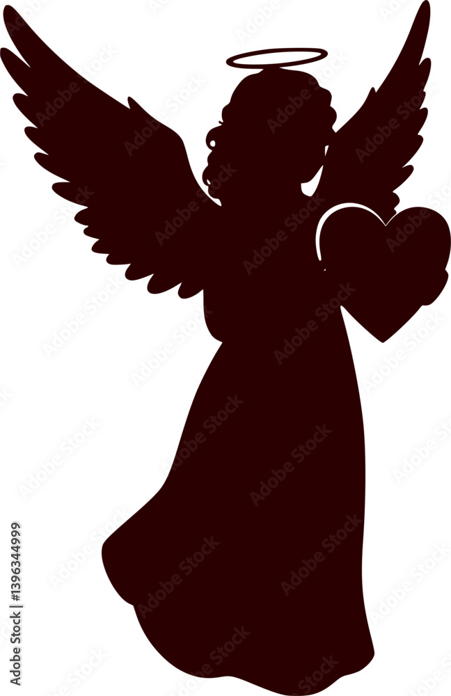 Fototapeta premium Cute cupid with heart vector