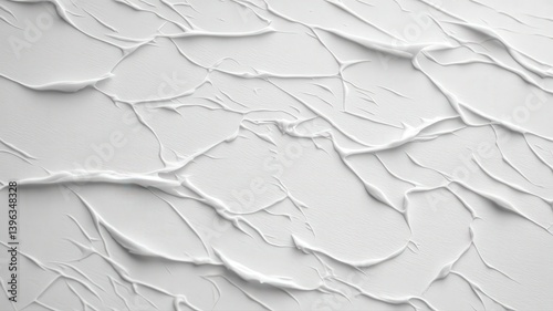 Obraz na płótnie Abstract White Impasto Texture: Close-Up View of Dynamic Brushstrokes w salonie