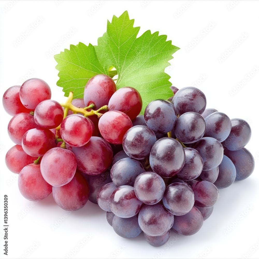 Fototapeta premium Fresh Black Red Grapes on transparent background