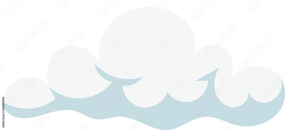Fototapeta premium Stylized Fluffy and Puffy Cloud Illustration