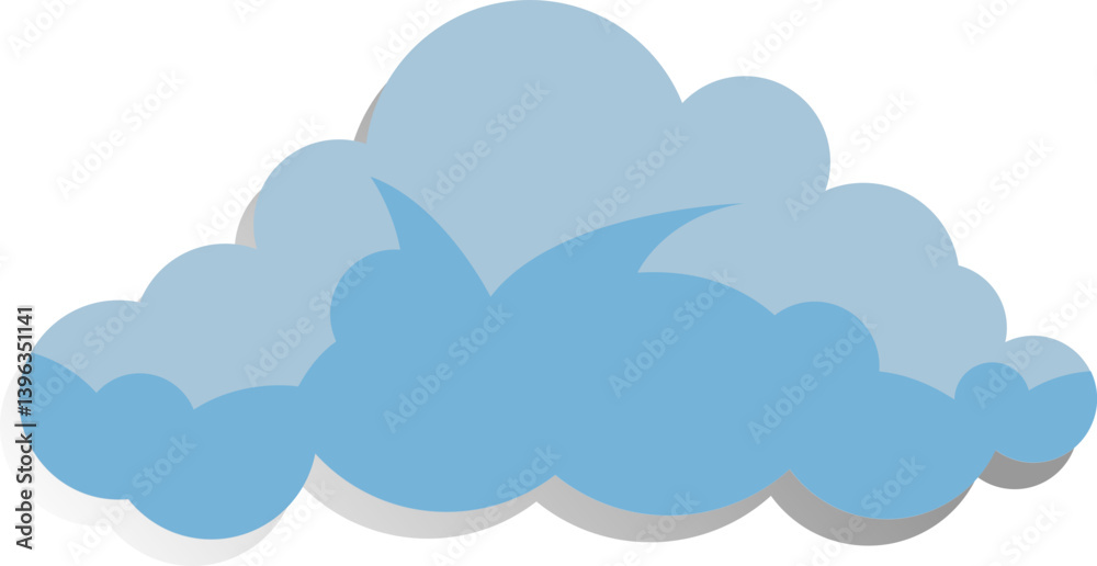 Stylized Fluffy and Puffy Cloud Illustration