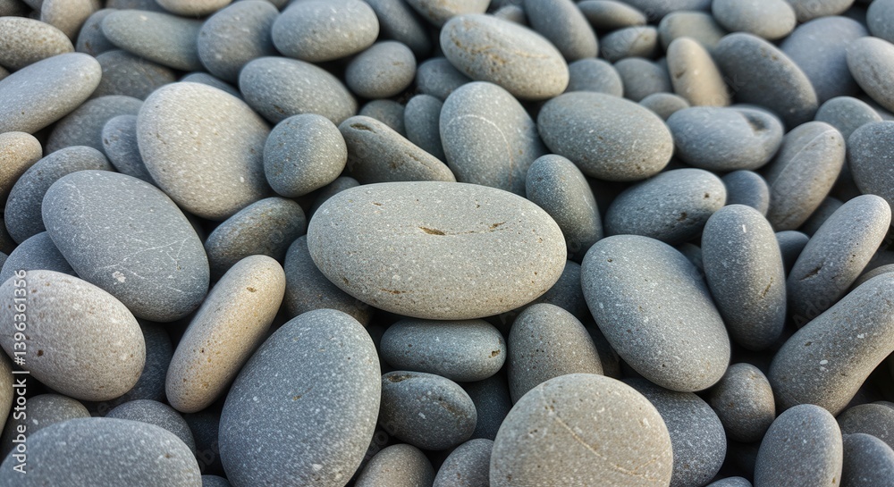 Smooth gray stones create a calming and natural pebble background texture Smooth gray stones create a calming and natural pebble background texture