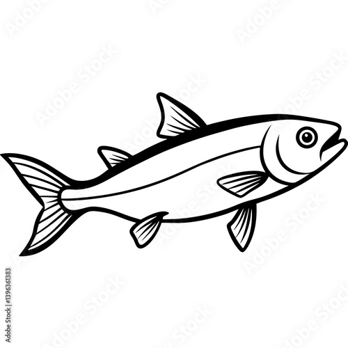 Minimal Haddock Vector Illustration on White Background