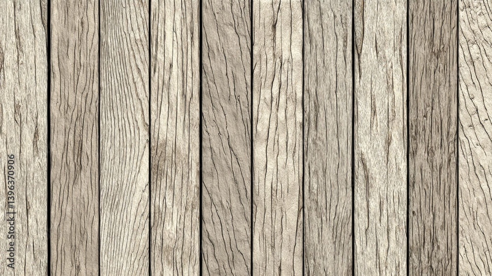 Naklejka premium Seamless wooden pattern in light ash color with vertical planks, showcasing natural texture and grain. Perfect for backgrounds