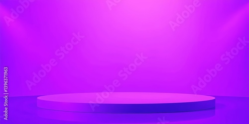 Abstract purple backdrop, central platform Ample empty space, geometric, flat