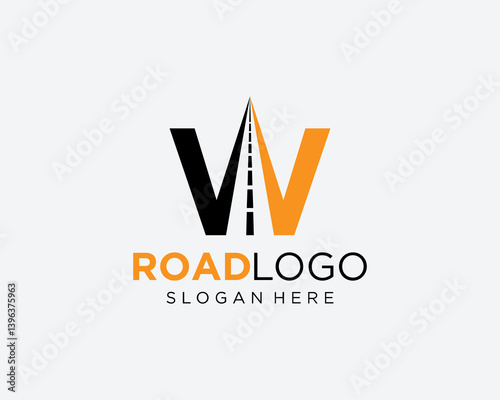 W letter road logo
