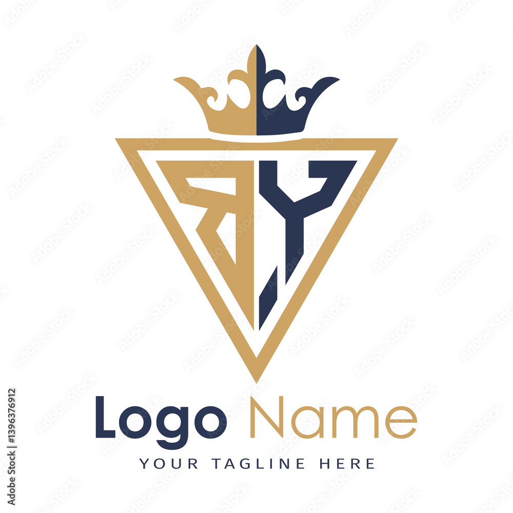 Fototapeta premium Initial monogram with triangle shape creative letter logo