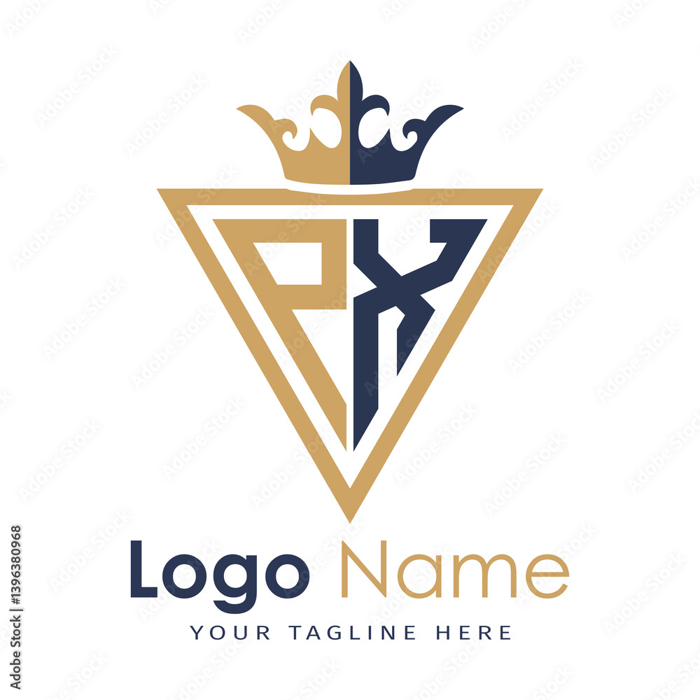 Fototapeta premium Initial monogram with triangle shape creative letter logo