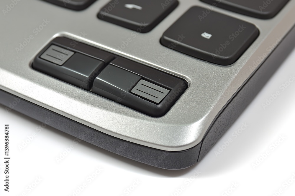 Close-Up Detailed View of a Calculator Keyboard Corner in Subtle Lighting Close-Up Detailed View of a Calculator Keyboard Corner in Subtle Lighting
