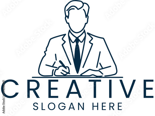 Wallpaper Mural Professional Businessman Writing Creative Ideas Note art work desk line logo     Torontodigital.ca