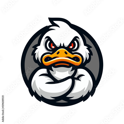 angry duck mascot logo vector illustration