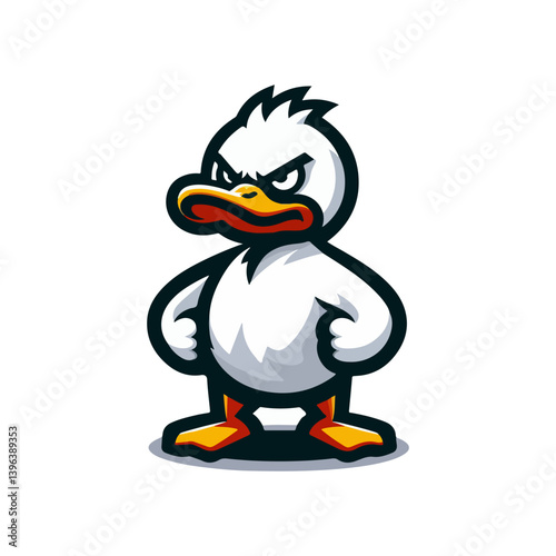 angry duck mascot logo vector illustration