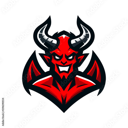 demon mascot logo vector illustration