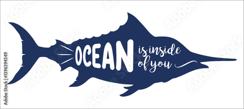 Ocean design in fish silhouette