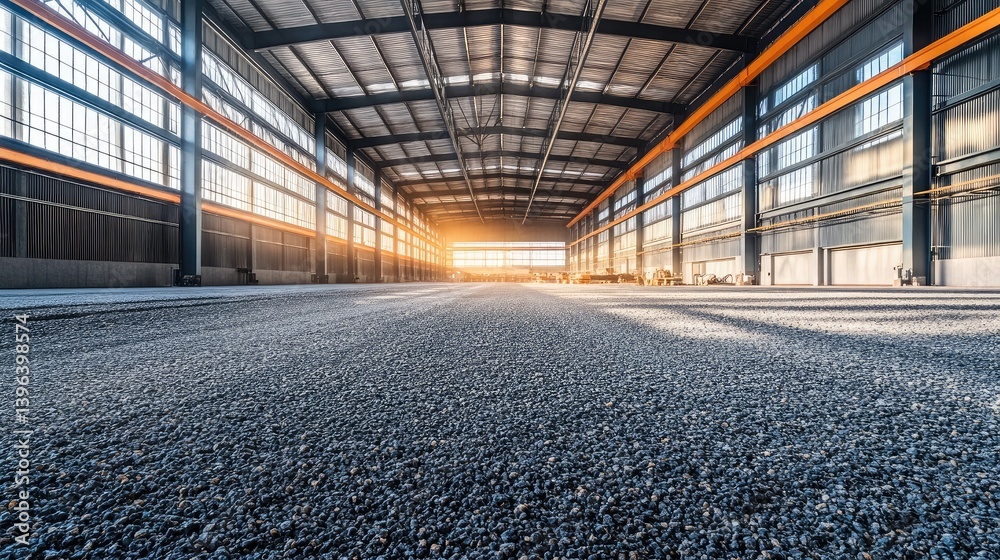 A construction warehouse with raw materials, including fine-grain quarry sand. A construction warehouse with raw materials, including fine-grain quarry sand.