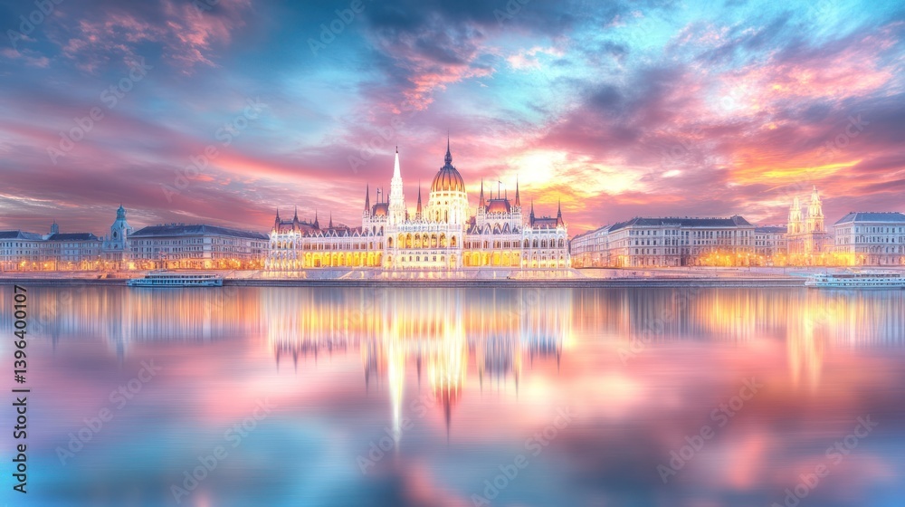 Naklejka premium Building at Sunrise