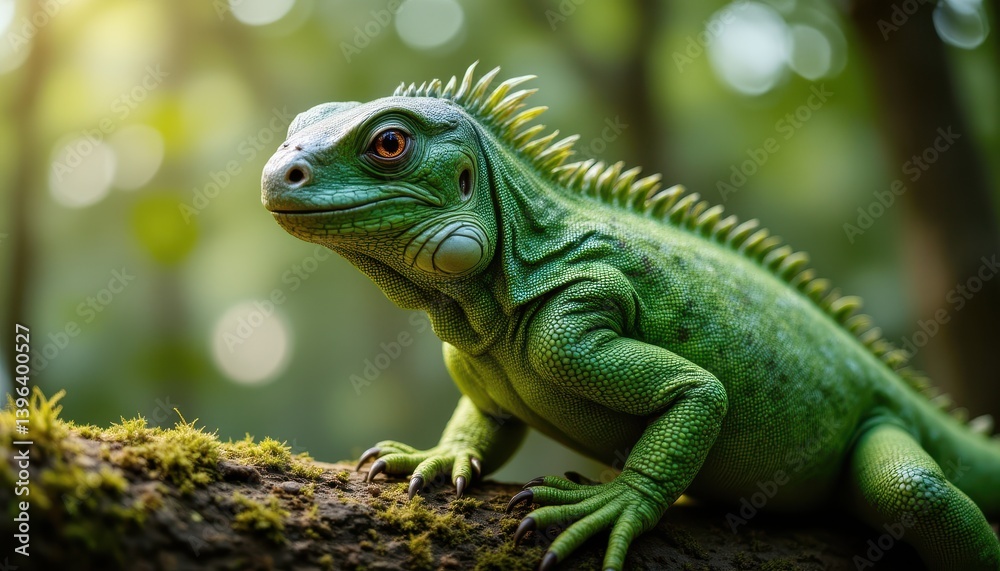 Green iguana in a forest Green iguana in a forest