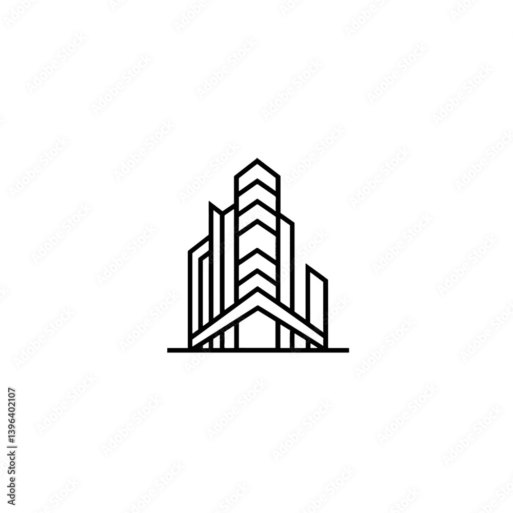 Fototapeta premium Modern Abstract Architectural Design in Black and White