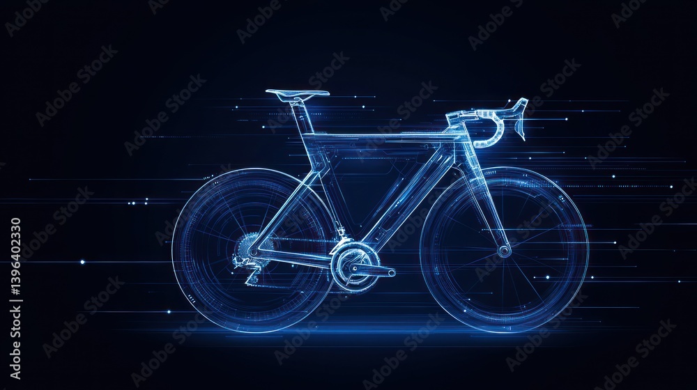 Fototapeta premium Futuristic Bicycle Design: A Digital Rendering of a Sleek Road Bike
