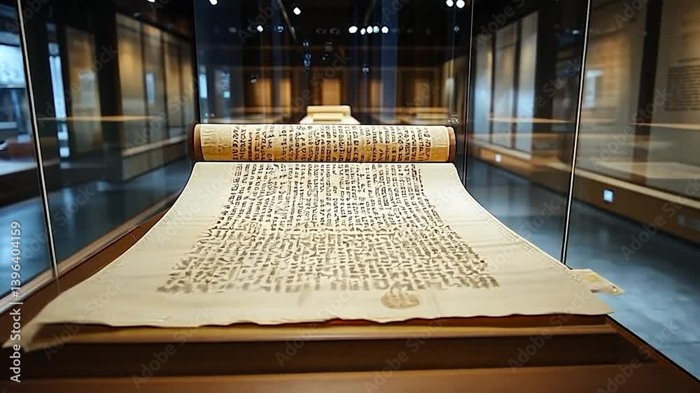 Ancient scrolls on display