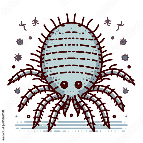 Cute cartoon dust mite icon