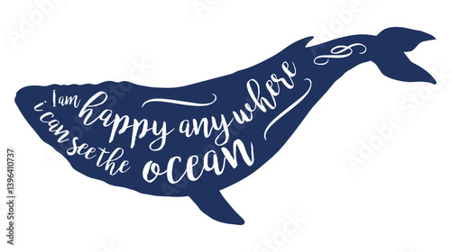 Whale art with inspirational quote about the ocean