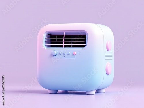 Cute Mini Portable Air Purifier or Cooler 3D Render